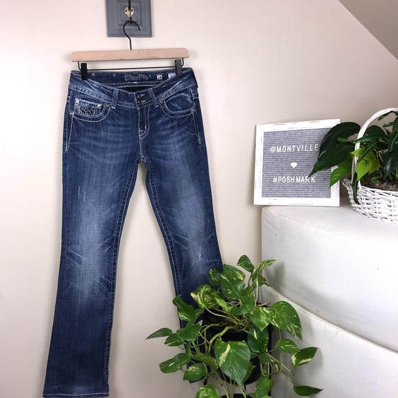 Miss Me Distressed Boot Cut Size 28 Jeans - Picture 6 of 8